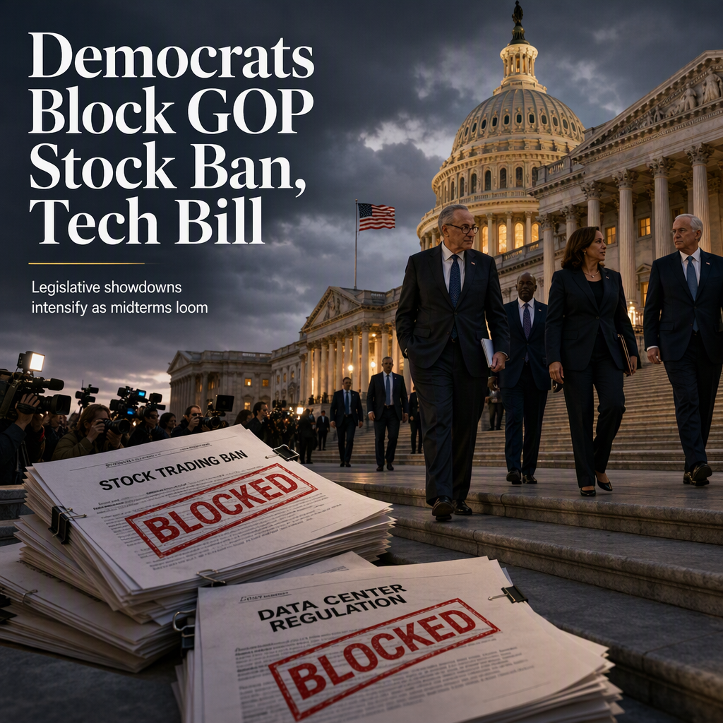 Senate Democrats Block GOP Bills on Stock Trading Ban and Data Center Regulation Ahead of Midterms