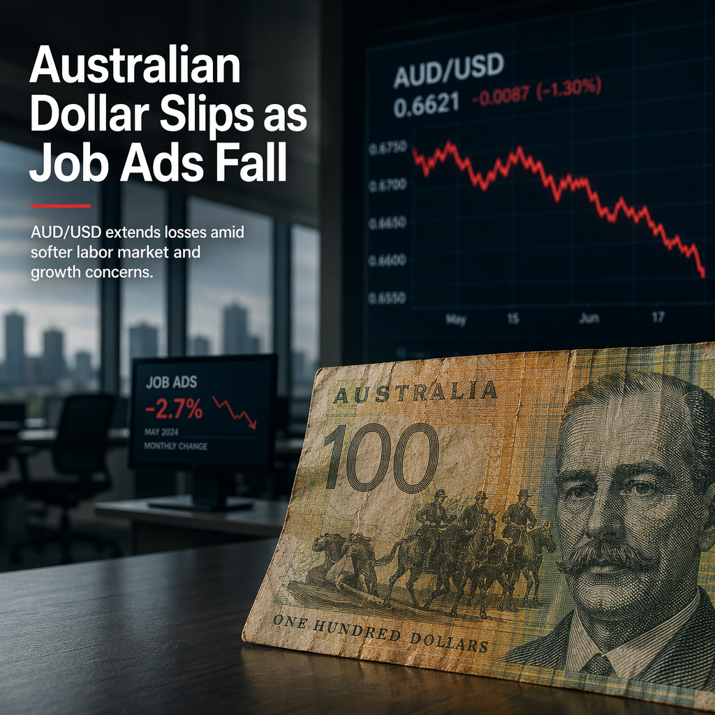 Australian Dollar Falls as ANZ–Indeed Job Ads and Inflation Gauge Signal Economic Slowdown