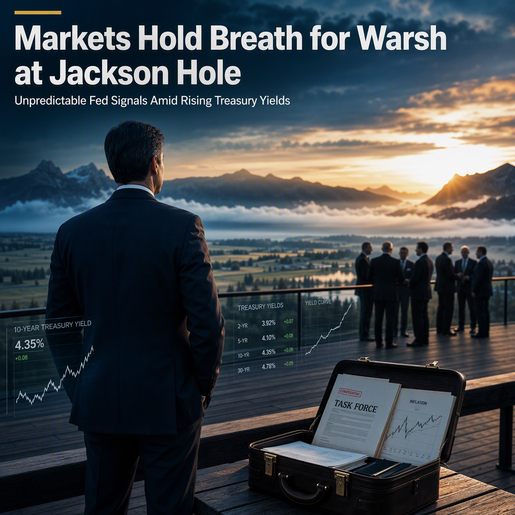 Markets Await Fed Chairman Kevin Warsh's Unpredictable Jackson Hole Speech Amid Rising Treasury Yields