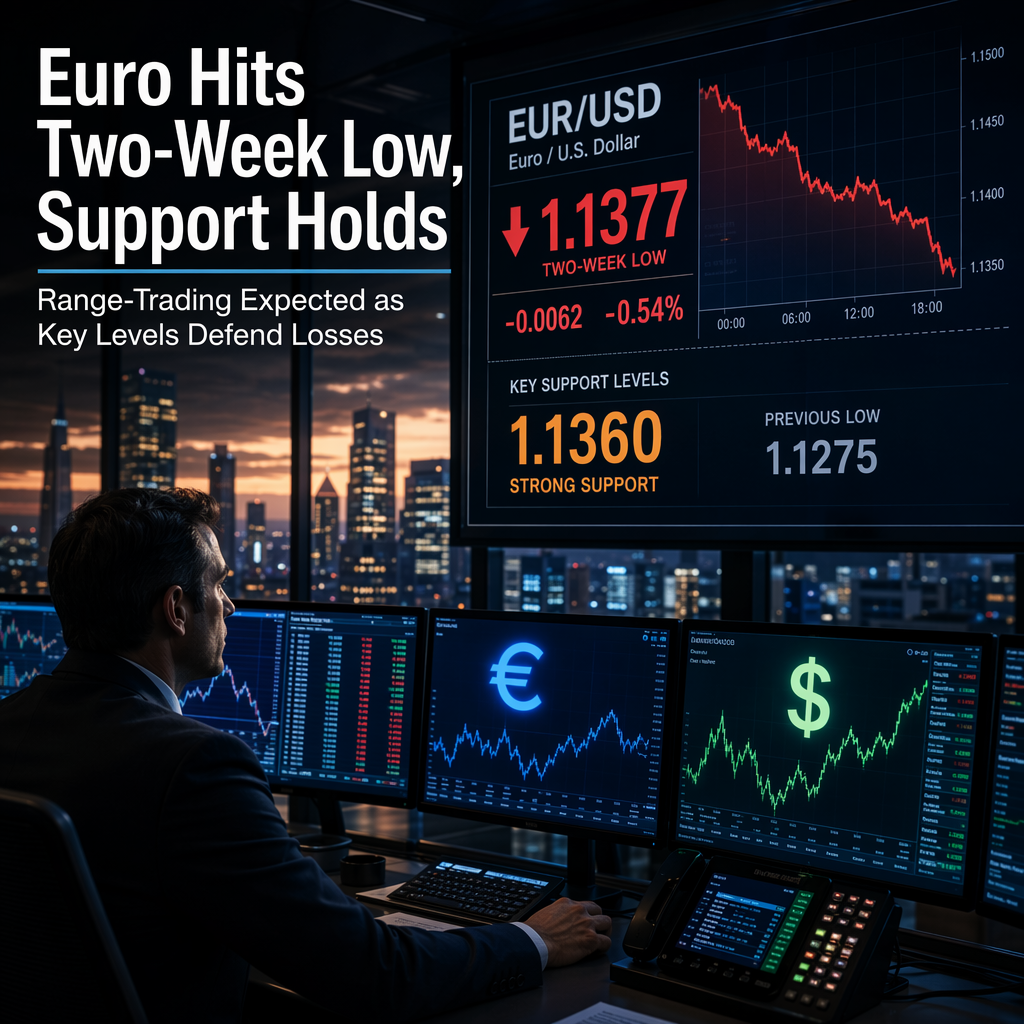 Euro Slides to Two-Week Low Against US Dollar but Holds Key Support Levels