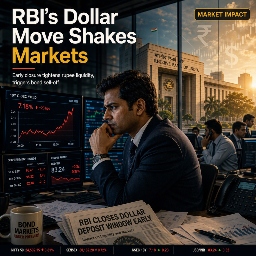RBI's Early Closure of Dollar Deposit Window Triggers Bond Sell-Off and Tightens Rupee Liquidity