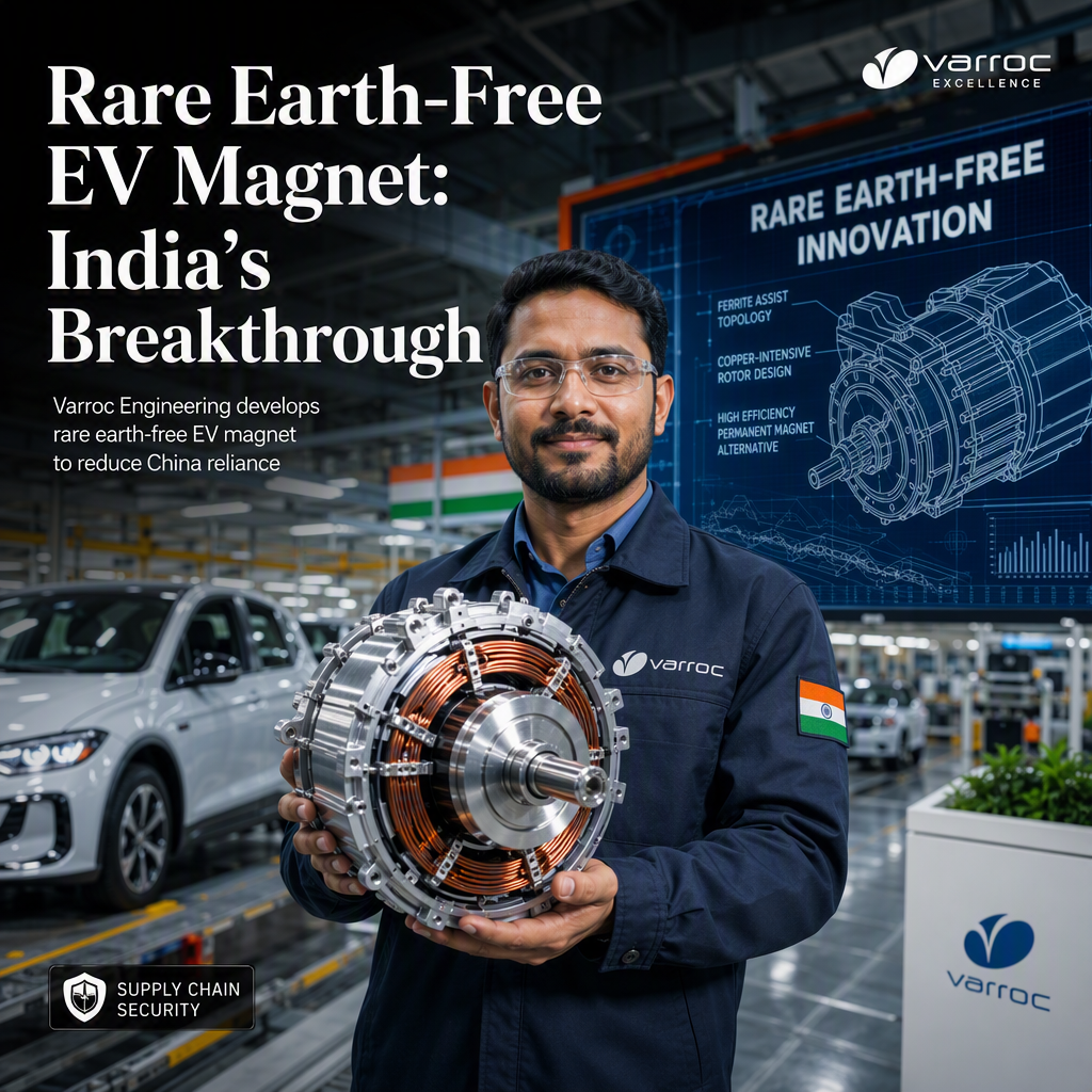 Varroc Engineering Develops Rare Earth-Free EV Magnet to Reduce China Reliance