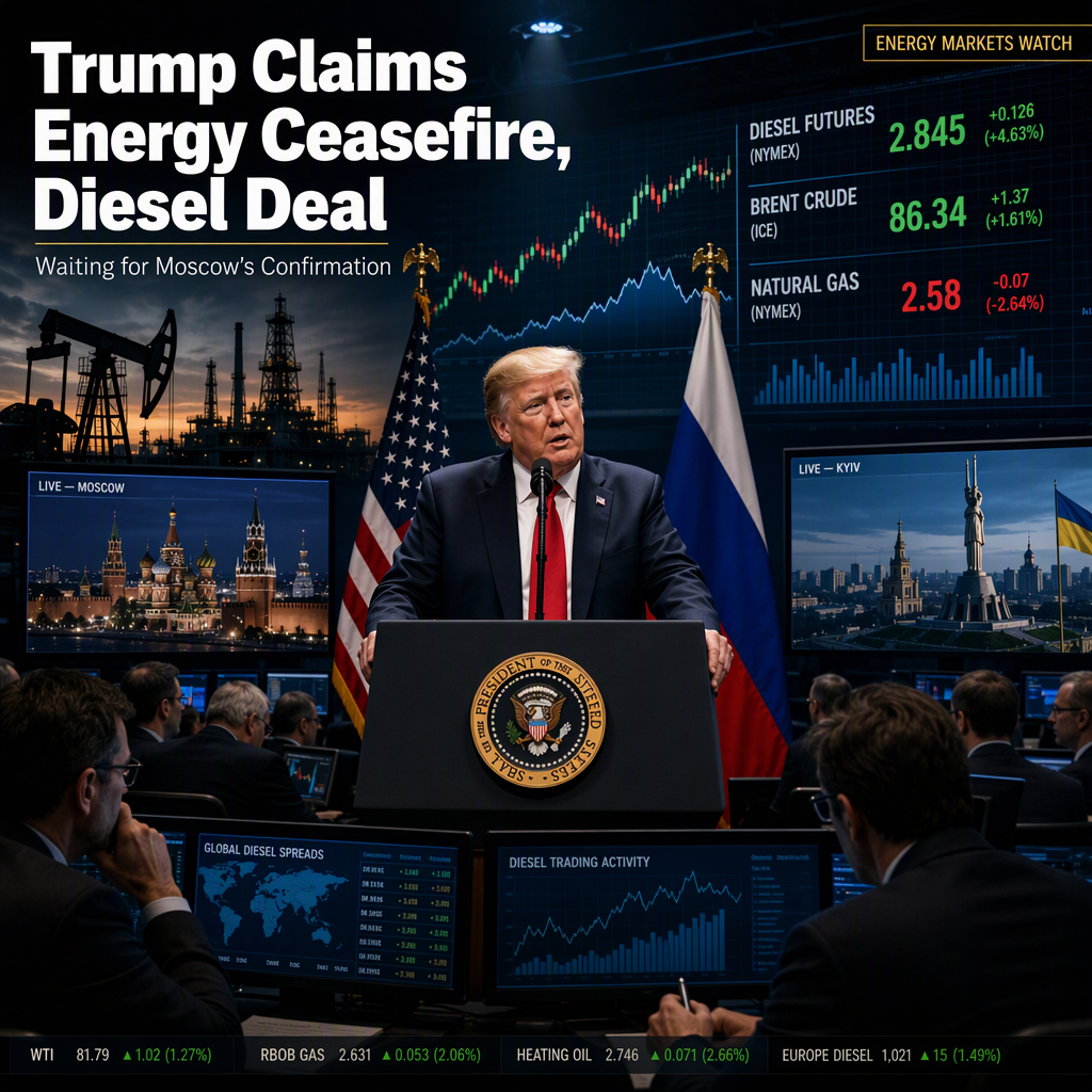 Trump Announces Russia-Ukraine Energy Ceasefire, Promises Diesel Imports to U.S.