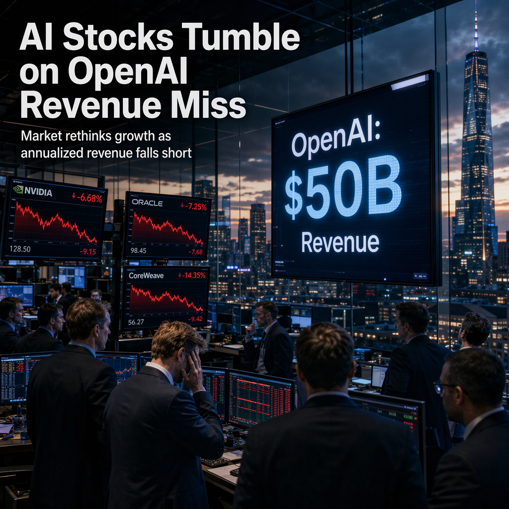 AI Stocks Drop as OpenAI Reveals Lower-Than-Expected Annualized Revenue