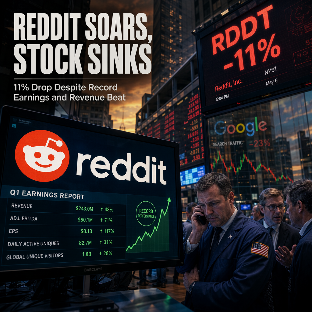 Reddit Shares Plunge 11% Despite Surging Q2 Earnings and Revenue Beat Amid Search Referral Concerns