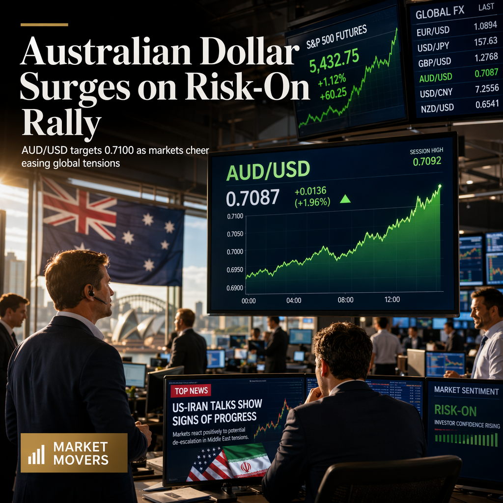 Australian Dollar Strengthens Amid Risk-On Sentiment, AUD/USD Eyes 0.7100