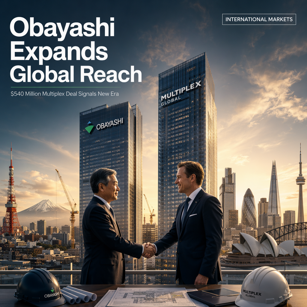 Obayashi Acquires Multiplex Global for $540 Million to Boost Overseas Expansion