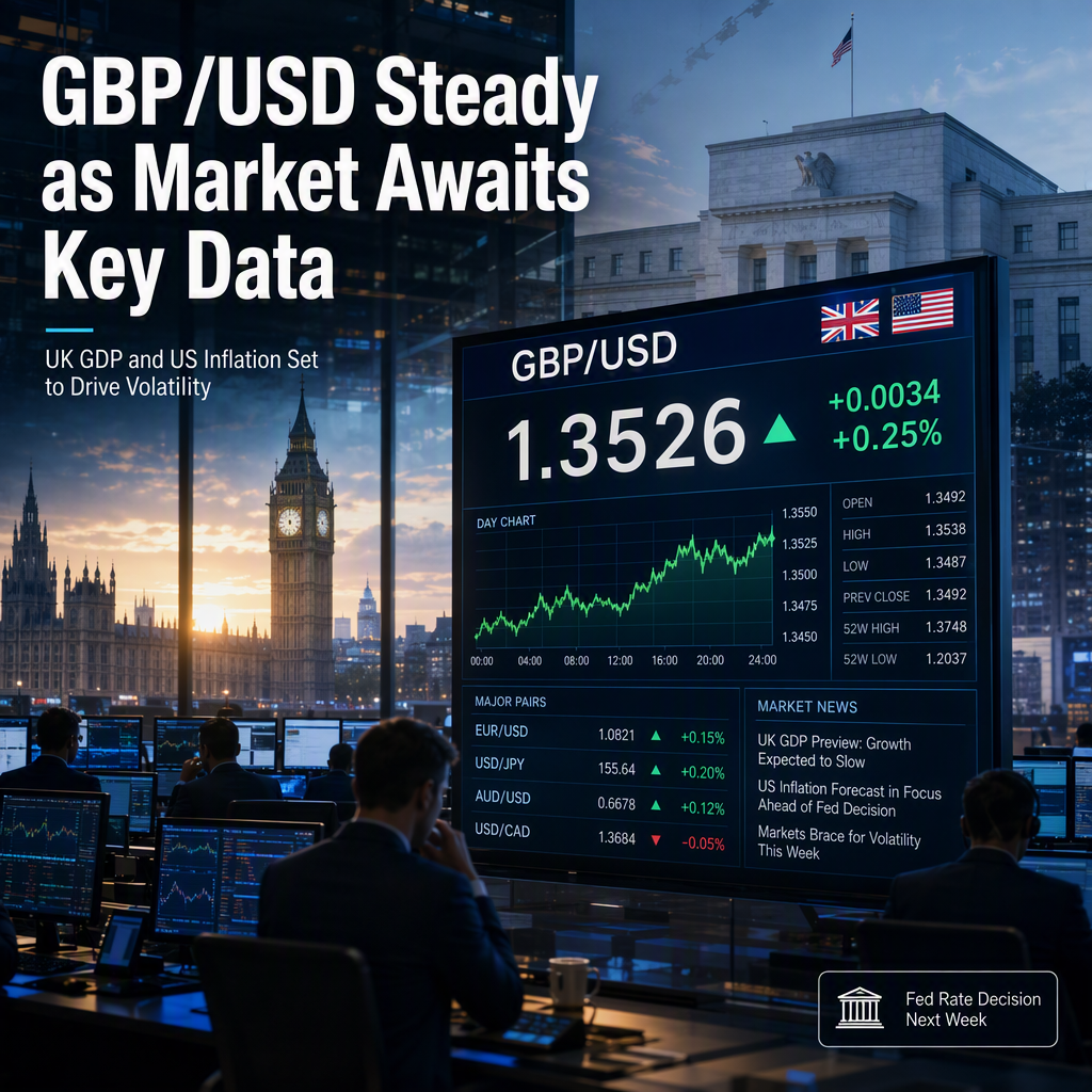 GBP/USD Holds Steady as Markets Await Key UK GDP and US Inflation Data