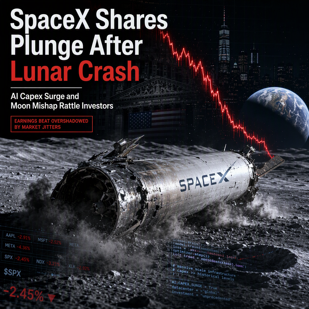 SpaceX Shares Plunge 13.6% After Moon Rocket Crash and Surging AI Capex Rattle Investors