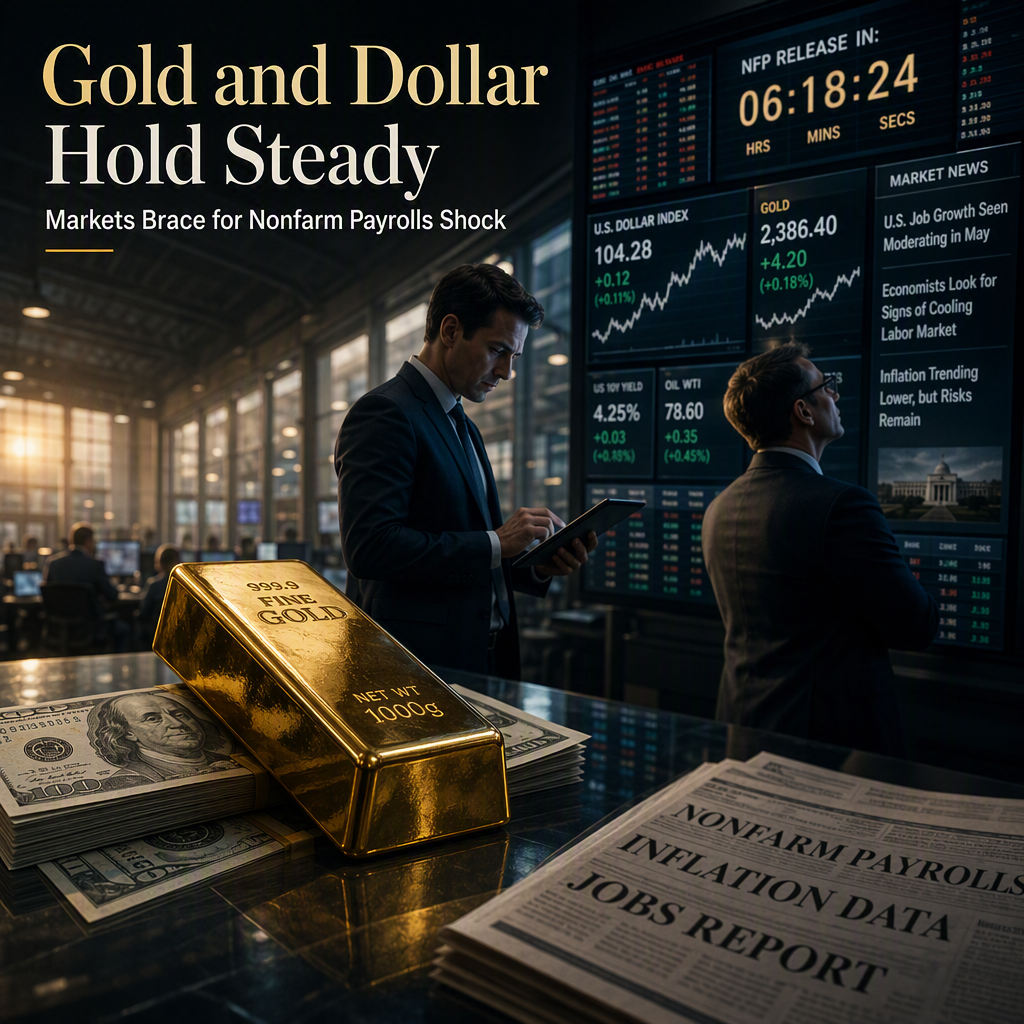 Gold and US Dollar Steady as Markets Await US Nonfarm Payrolls Data