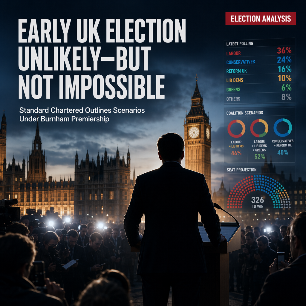 Standard Chartered Outlines Scenarios for Early UK Election Under Potential Burnham Premiership