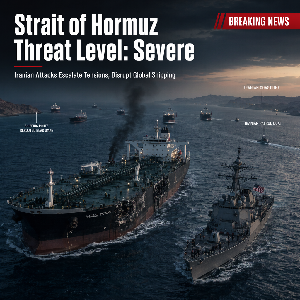 Strait of Hormuz Threat Level Raised to 'Severe' After Iranian Attacks on Tankers