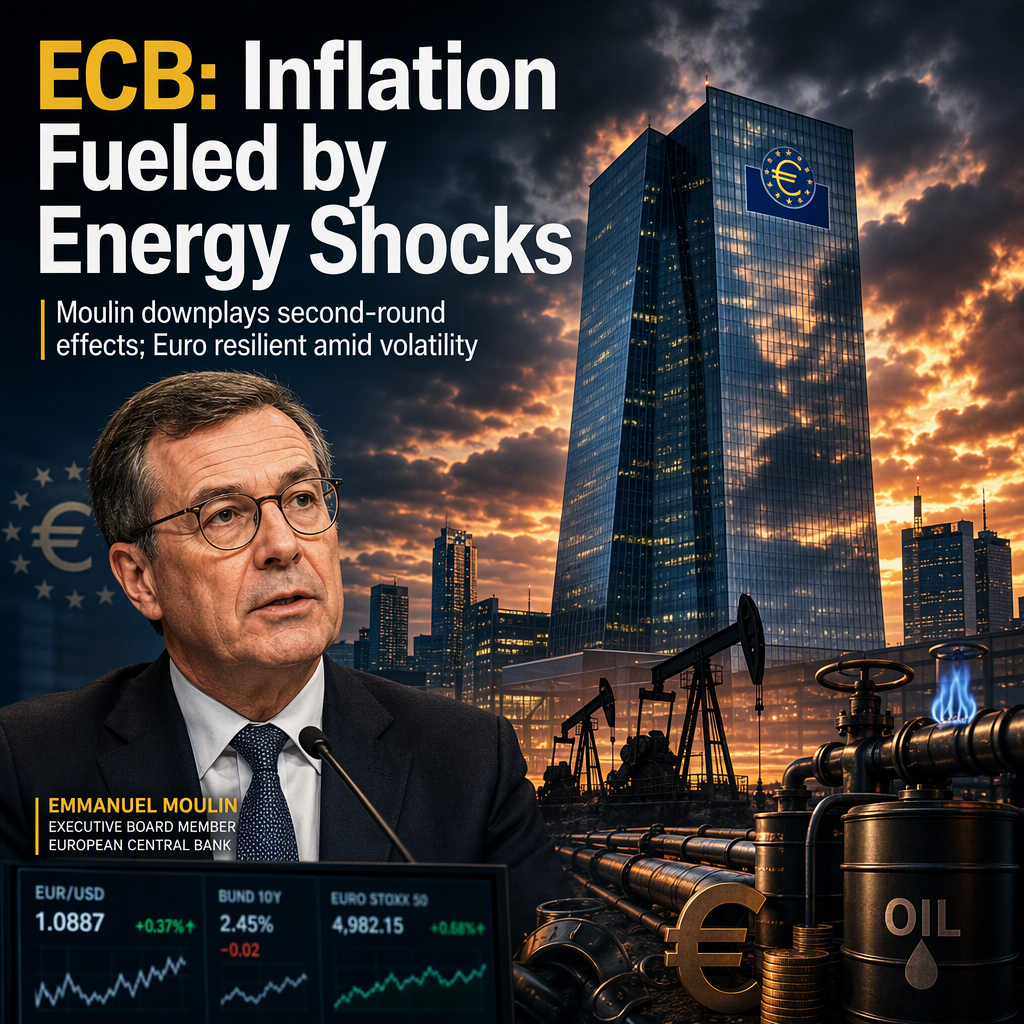 ECB’s Moulin Attributes Eurozone Inflation Entirely to Energy Shocks, Downplays Second-Round Effects