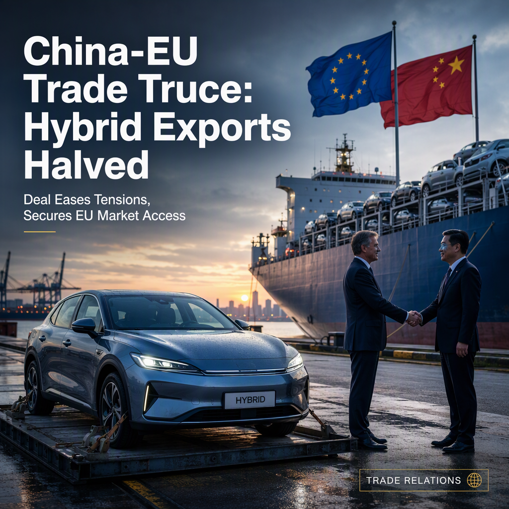 China and EU Reach Deal to Halve Chinese Hybrid Vehicle Exports, Easing Trade Tensions