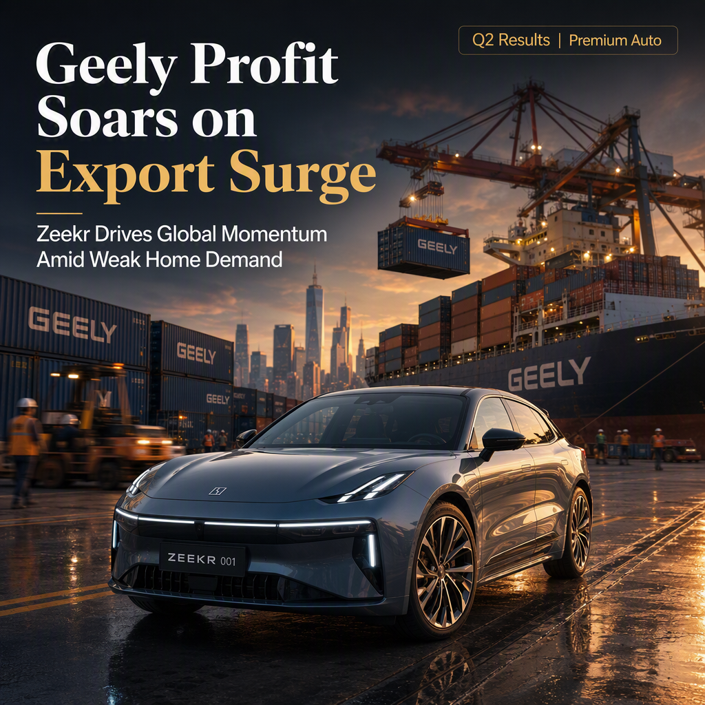 Geely's Q2 Profit Surges 36% Amid Export-Led Growth and Zeekr's Strong Performance