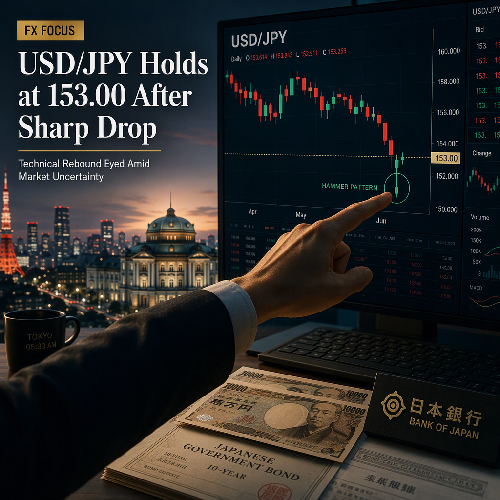 USD/JPY Finds Support Near 153.00 After Sharp 650-Pip Decline, Technical Rebound Eyed