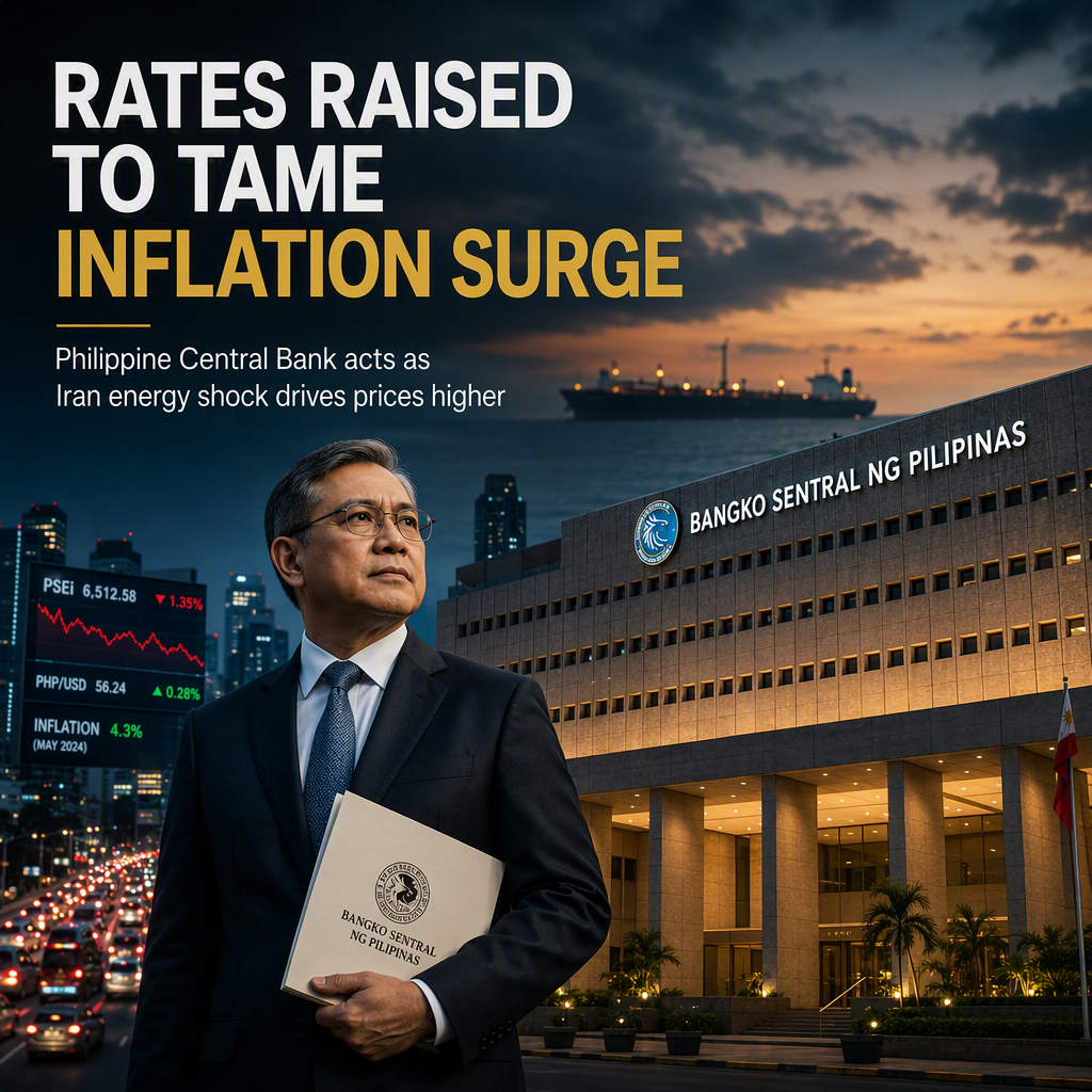 Philippine Central Bank Raises Interest Rates Amid Iran Energy Shock Inflation