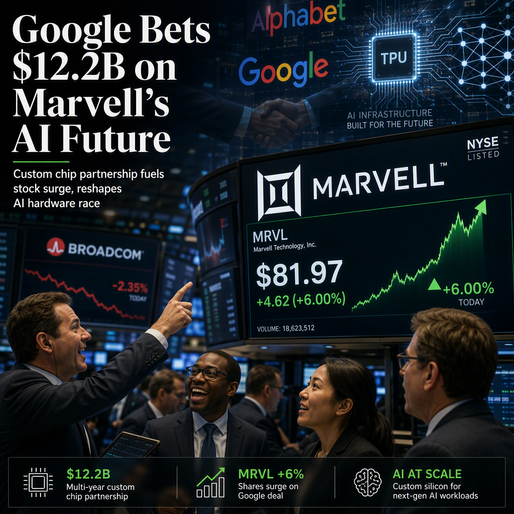 Marvell Shares Surge 6% as Google Secures Option to Buy Up to $12.2 Billion Stake in AI Chip Partnership