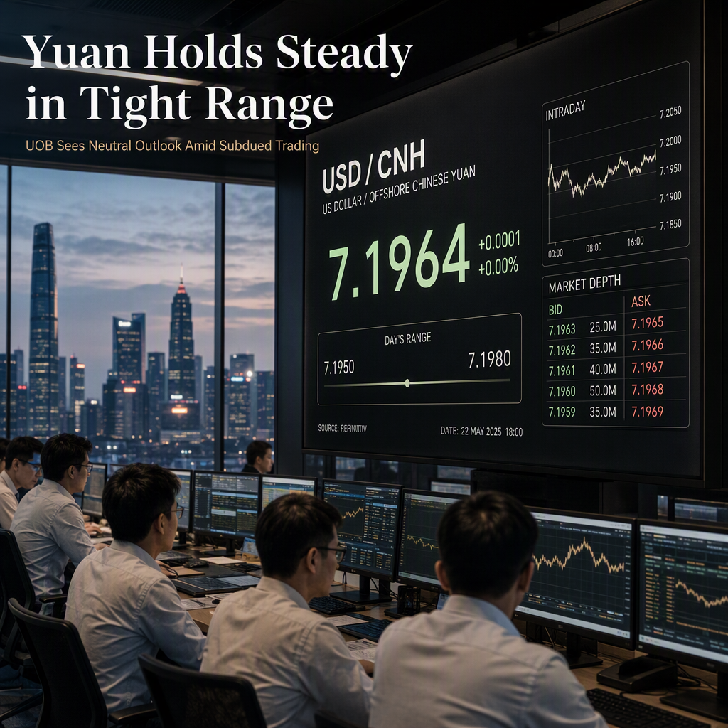 Chinese Yuan Holds Steady in Tight Range Against US Dollar, Says UOB