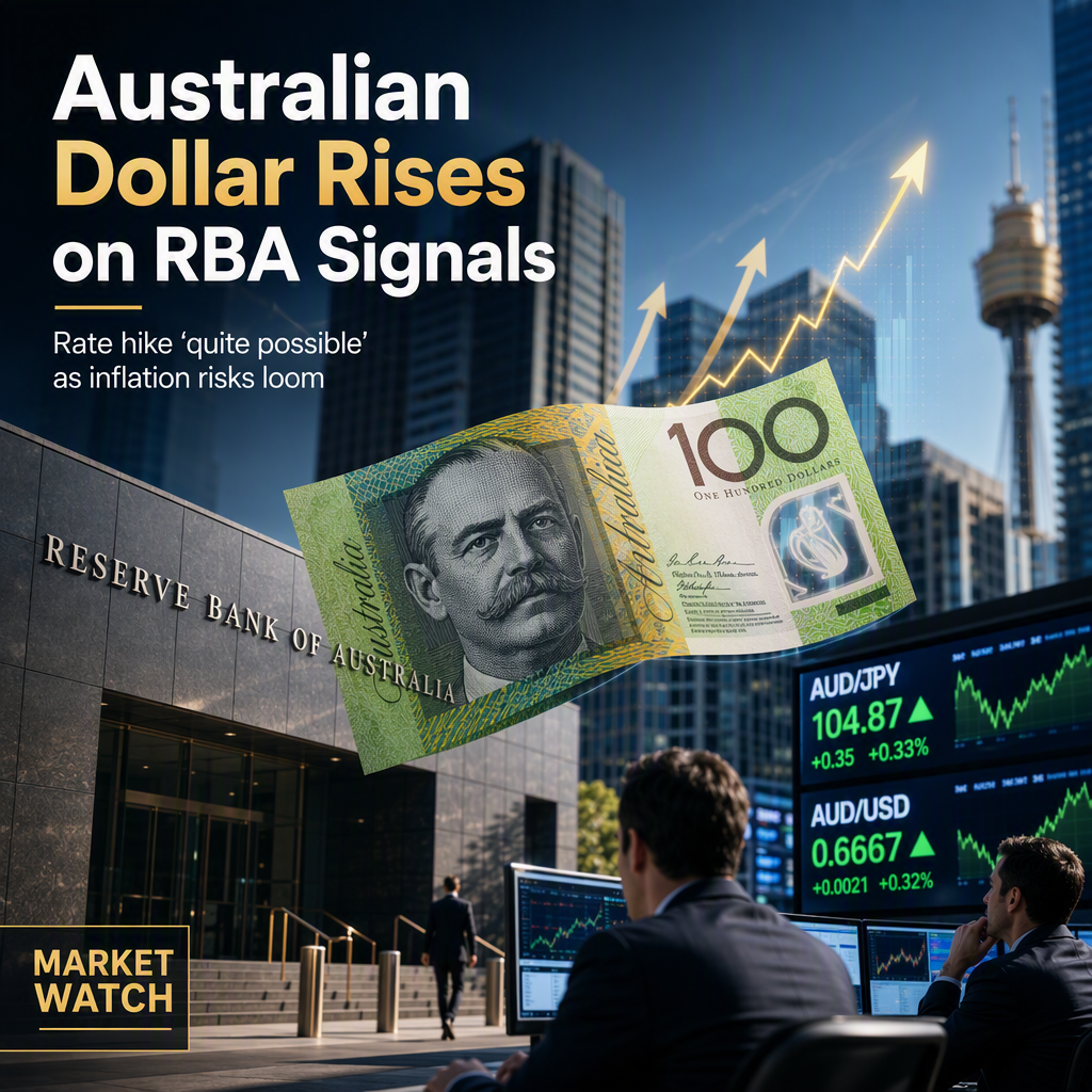 Australian Dollar Edges Higher as RBA Minutes Signal Rate Hike Remains 'Quite Possible'