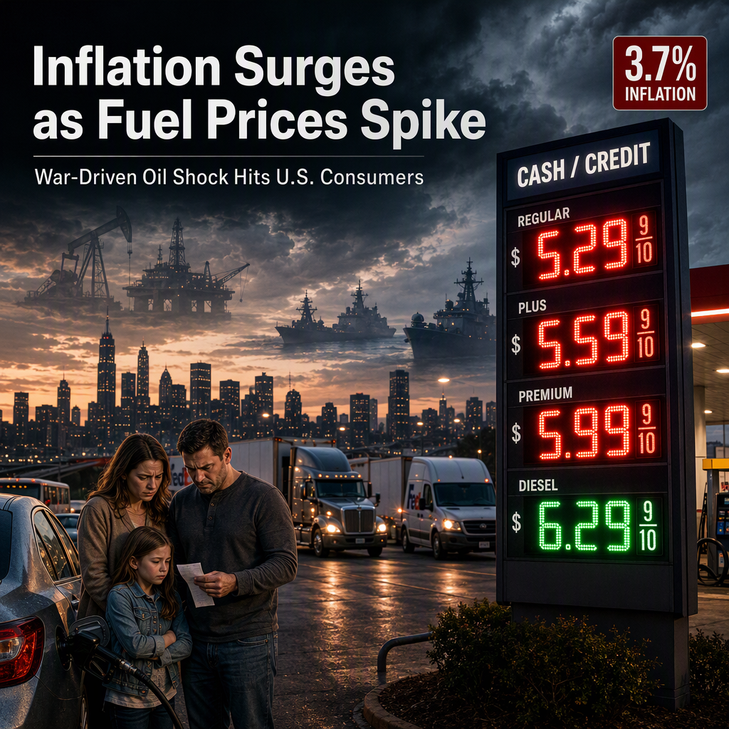 U.S. Inflation Surges to 3.7% as War-Driven Fuel Prices Hit Consumers and Markets
