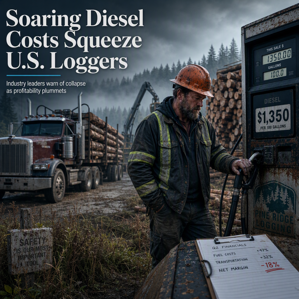 Soaring Diesel Prices Threaten U.S. Timber Industry Profitability, Industry Leader Warns