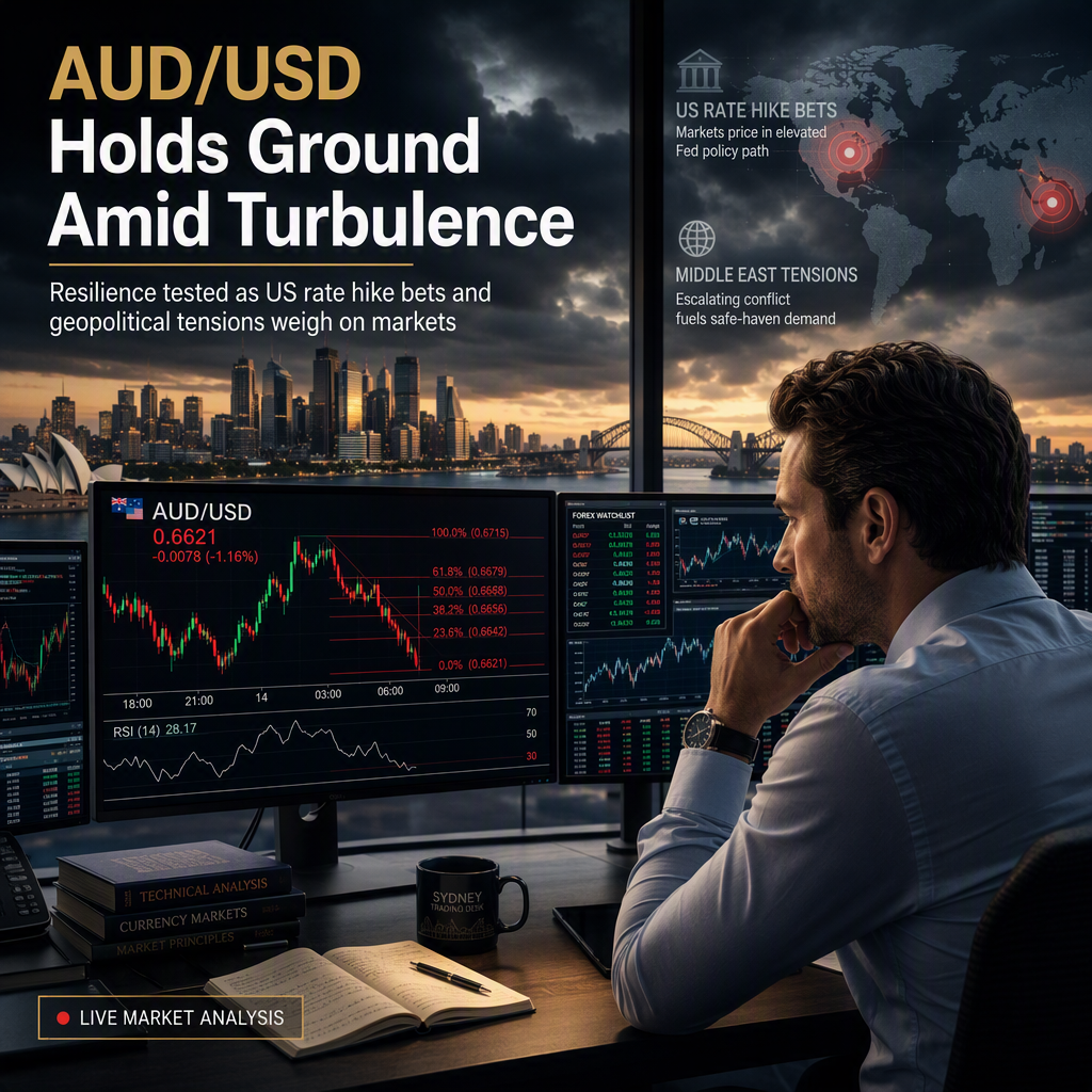 AUD/USD Shows Resilience Amid US Rate Hike Bets and Geopolitical Tensions