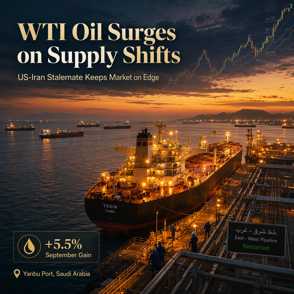 WTI Oil Climbs 5.5% in September Amid US-Iran Stalemate and Easing Supply Concerns