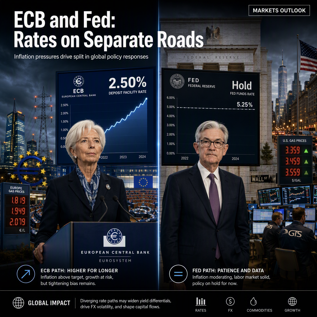 ECB and Fed Face Diverging Rate Paths Amid Persistent Inflation Pressures