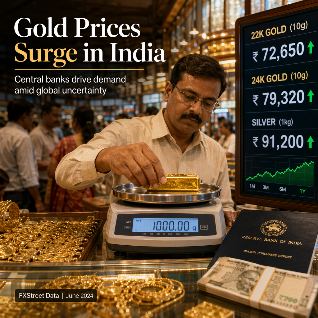 Gold Prices Rise in India Amid Increased Central Bank Purchases