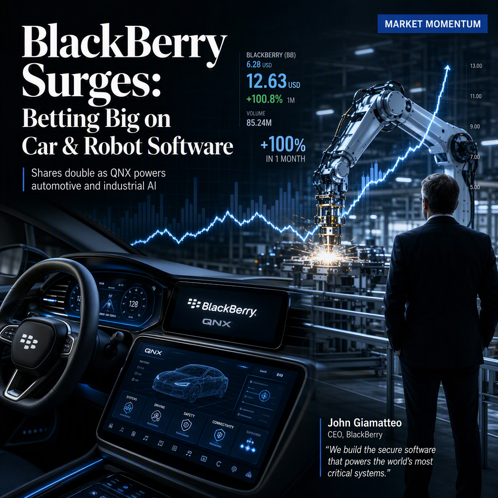 BlackBerry's Share Price Doubles as Company Bets on Automotive and Robotics Software