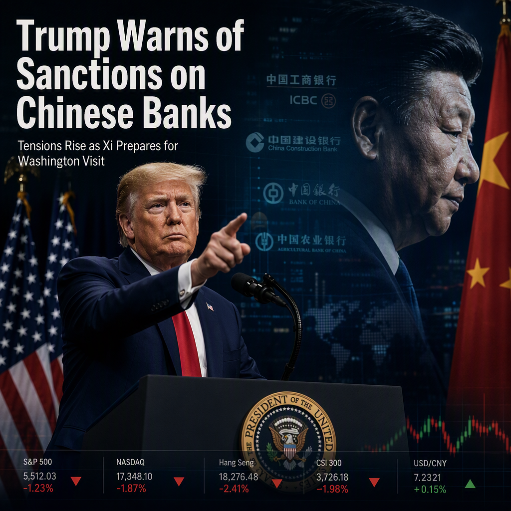 Trump Threatens Sanctions on Chinese Banks Amid U.S.-China Talks Ahead of Xi's Washington Visit