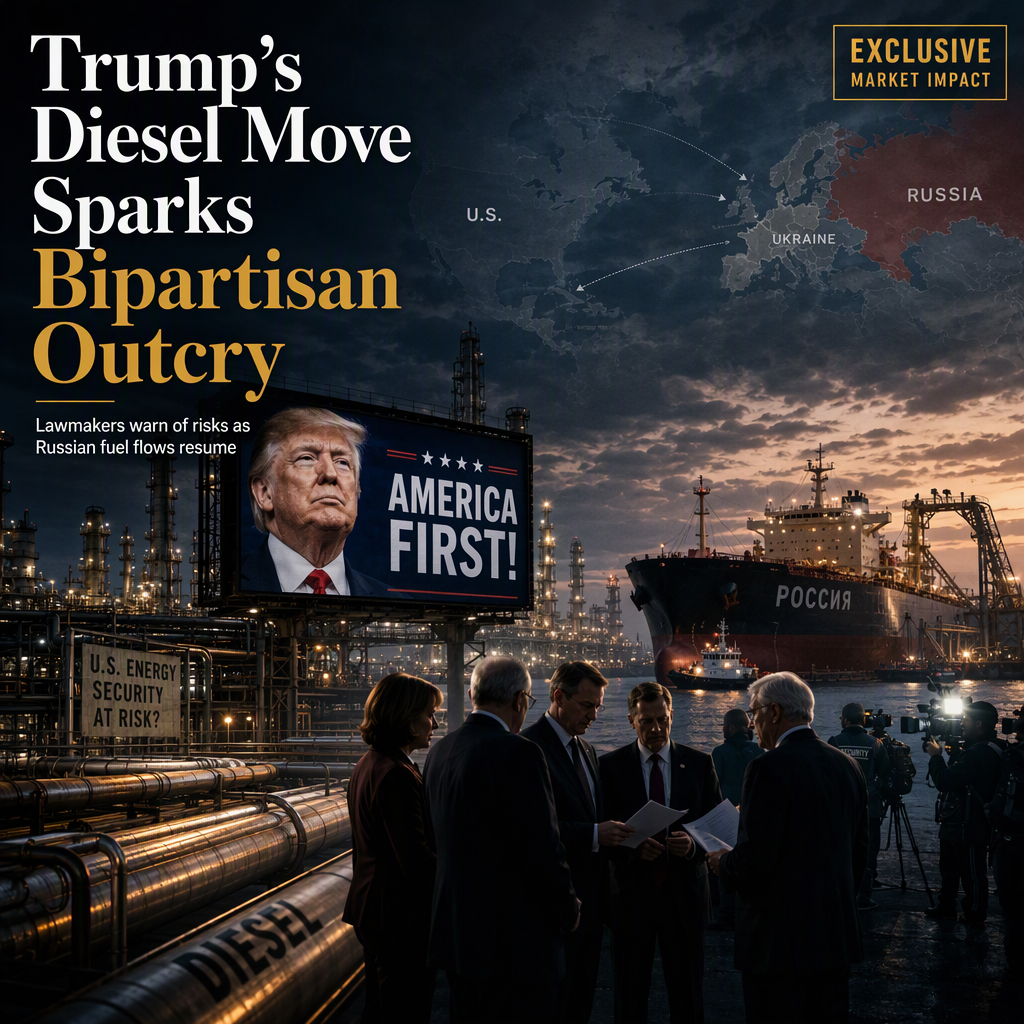Trump Faces Bipartisan Criticism Over Temporary Easing of Russian Diesel Export Restrictions