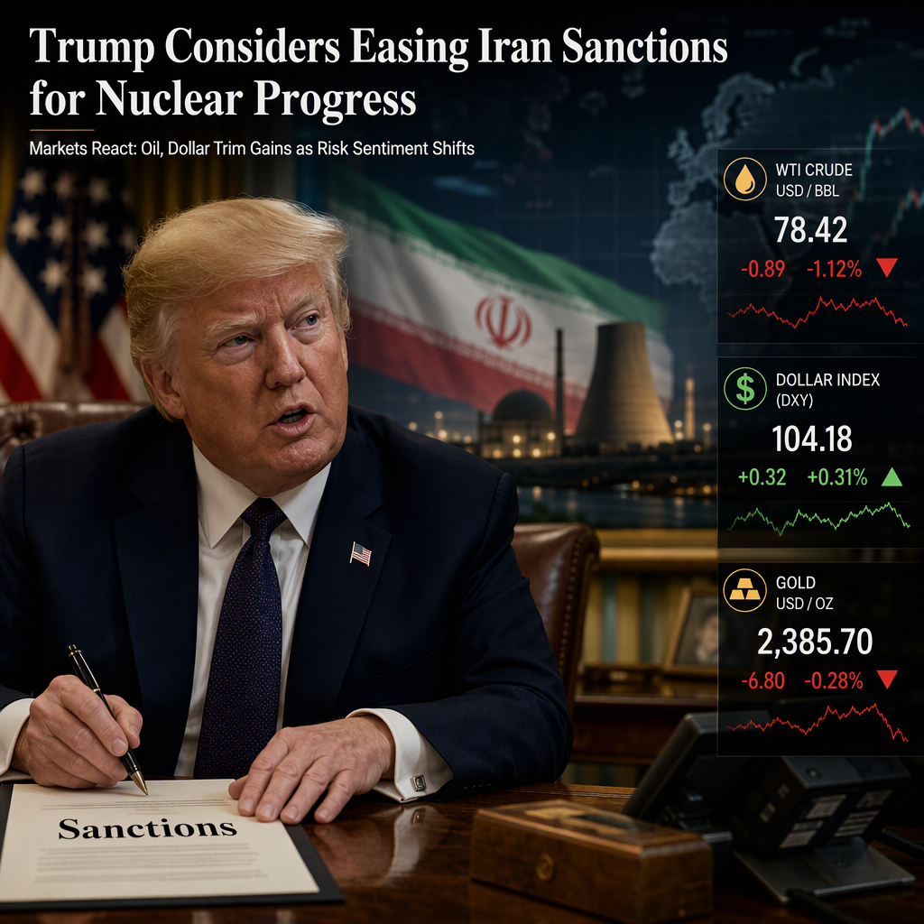 Trump Reportedly Willing to Ease Iran Sanctions for Nuclear Progress; Oil and Dollar Trim Gains