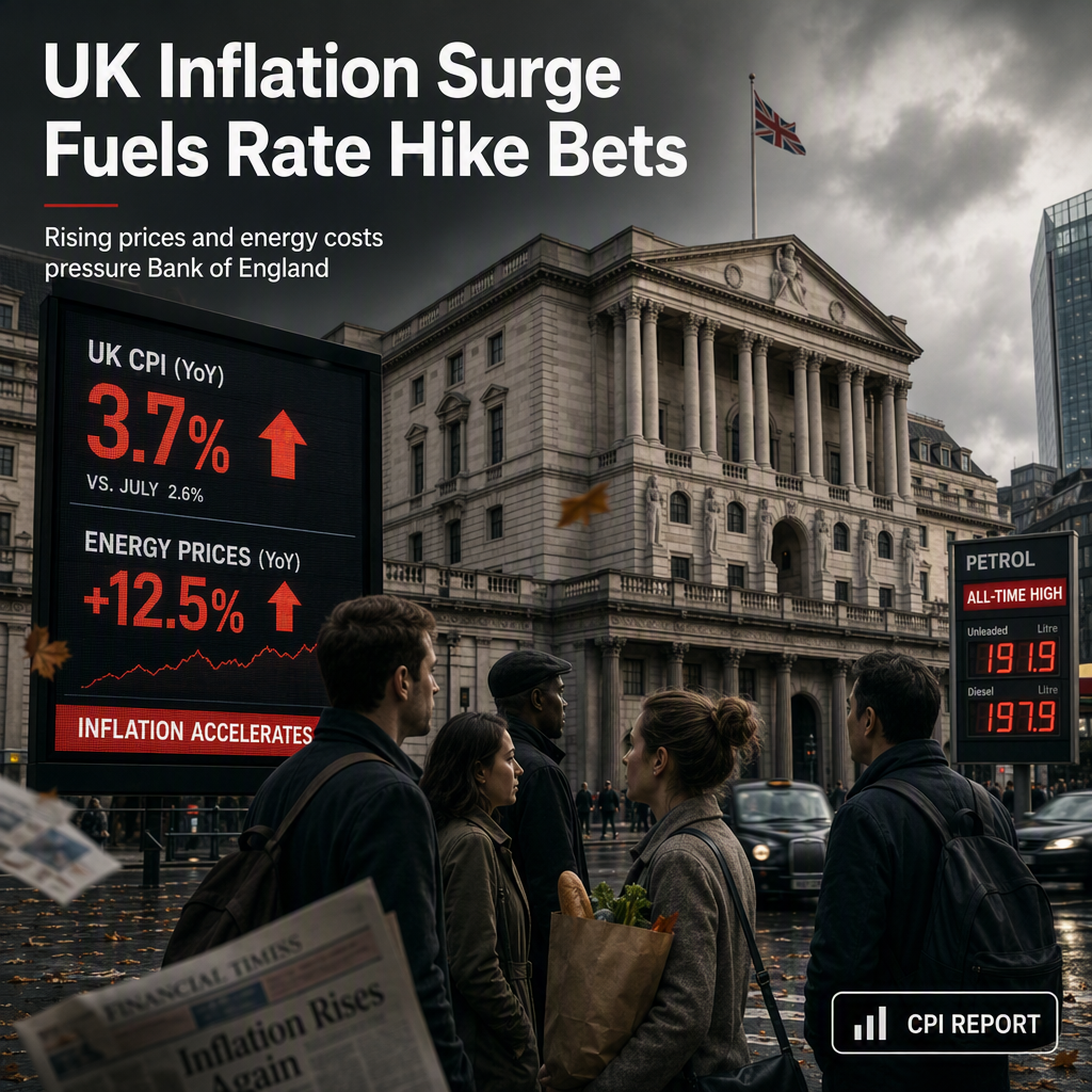 UK August Inflation Expected to Accelerate, Raising Rate Hike Expectations Ahead of BoE Decision