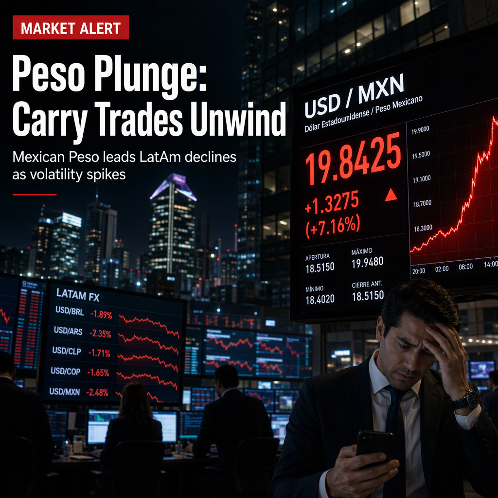 Mexican Peso Suffers as Carry Trade Liquidation Hits LatAm Currencies Amid Rising Volatility