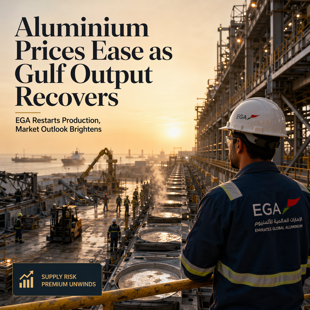 Aluminium Prices Fall as Gulf Supply Disruptions Seen Temporary, EGA Restarts Production