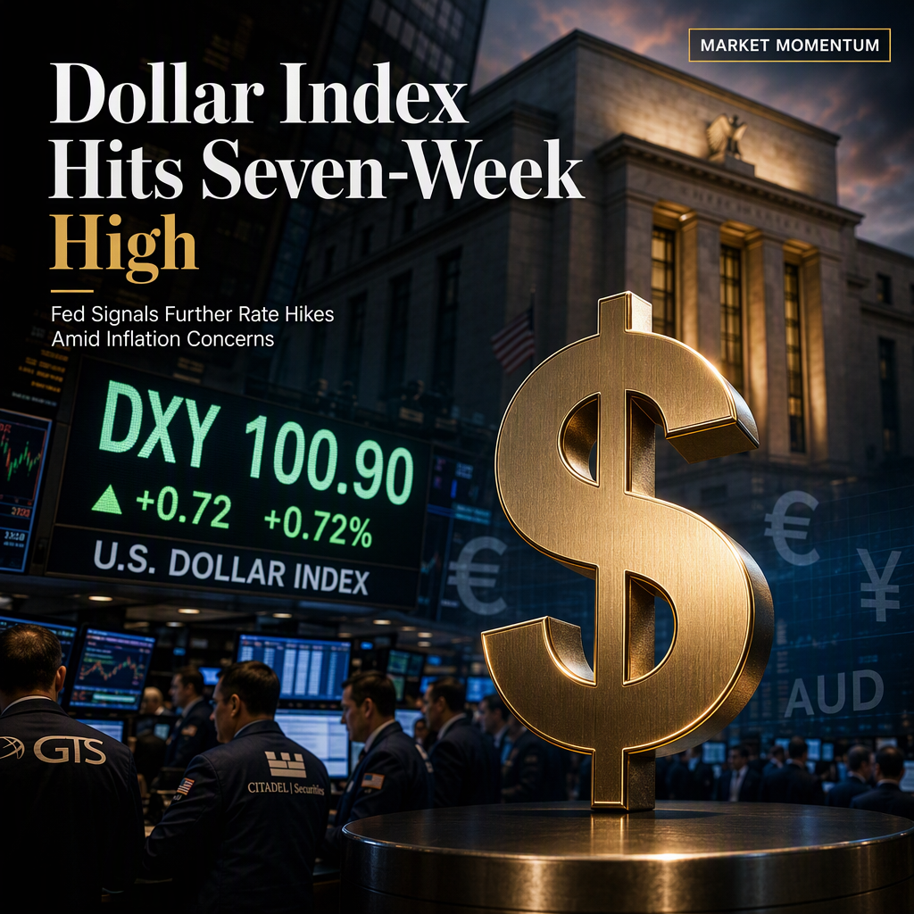 US Dollar Index Surges to Seven-Week High as Fed Officials Signal Further Rate Hikes