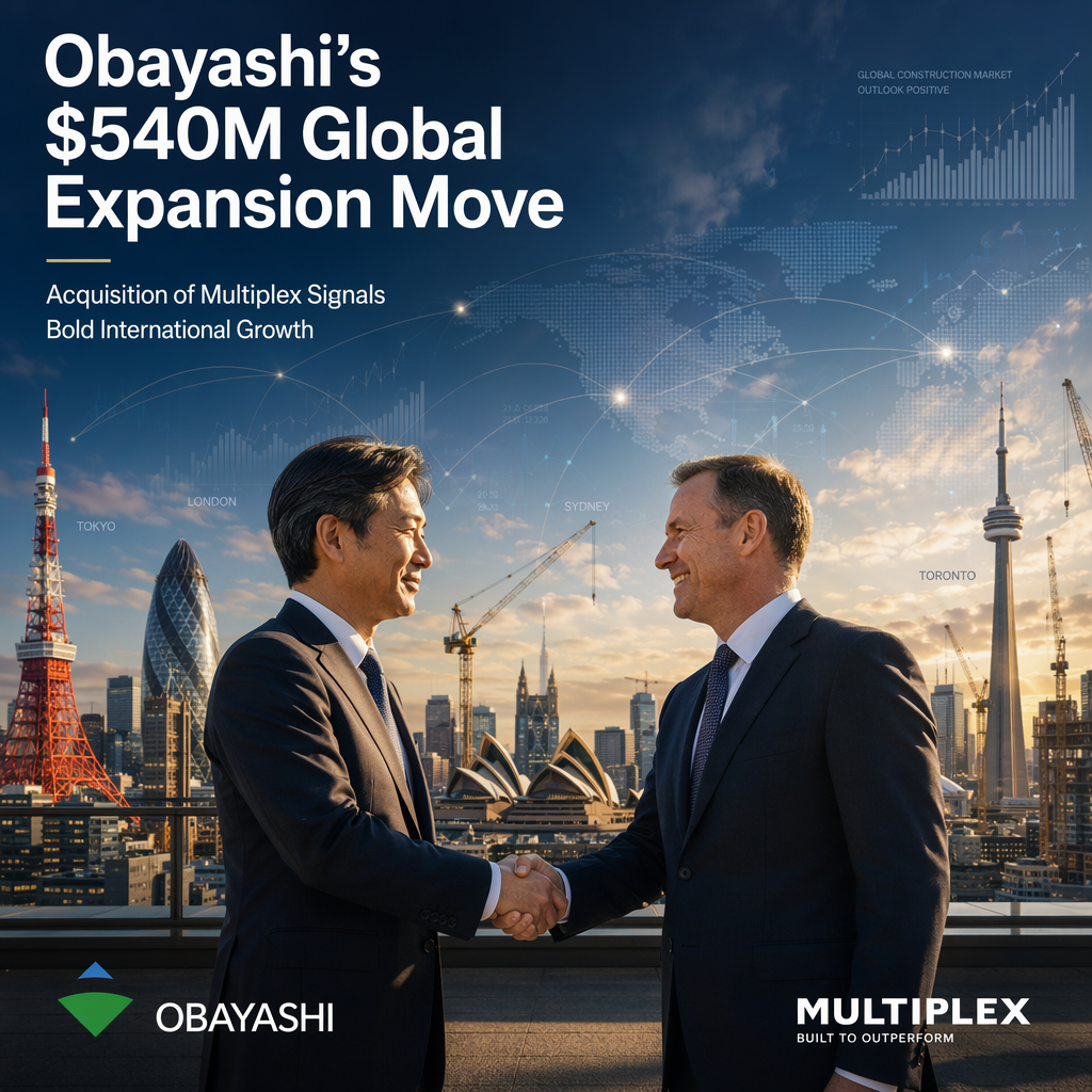 Obayashi Acquires Multiplex Global for $540 Million to Boost Overseas Expansion