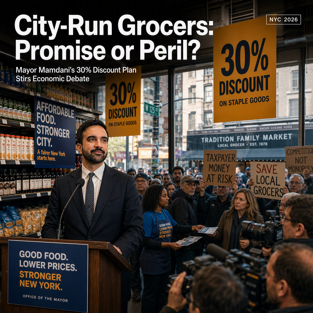 NYC Mayor Mamdani Unveils City-Run Grocery Stores Promising 30% Discounts, Sparking Taxpayer Concerns