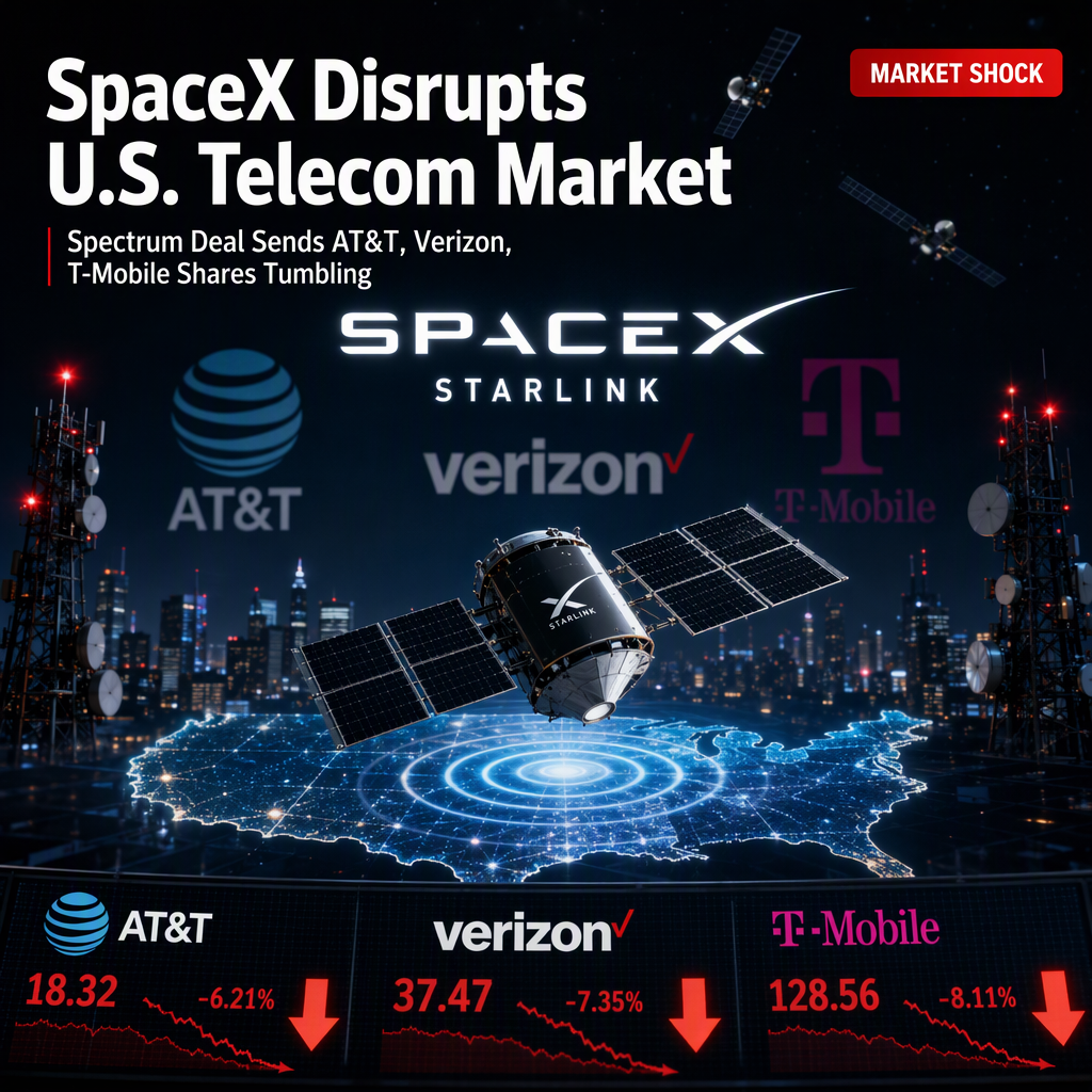 SpaceX's Spectrum Acquisition Shakes Up U.S. Telecom Market, Hits AT&T, Verizon, and T-Mobile Shares