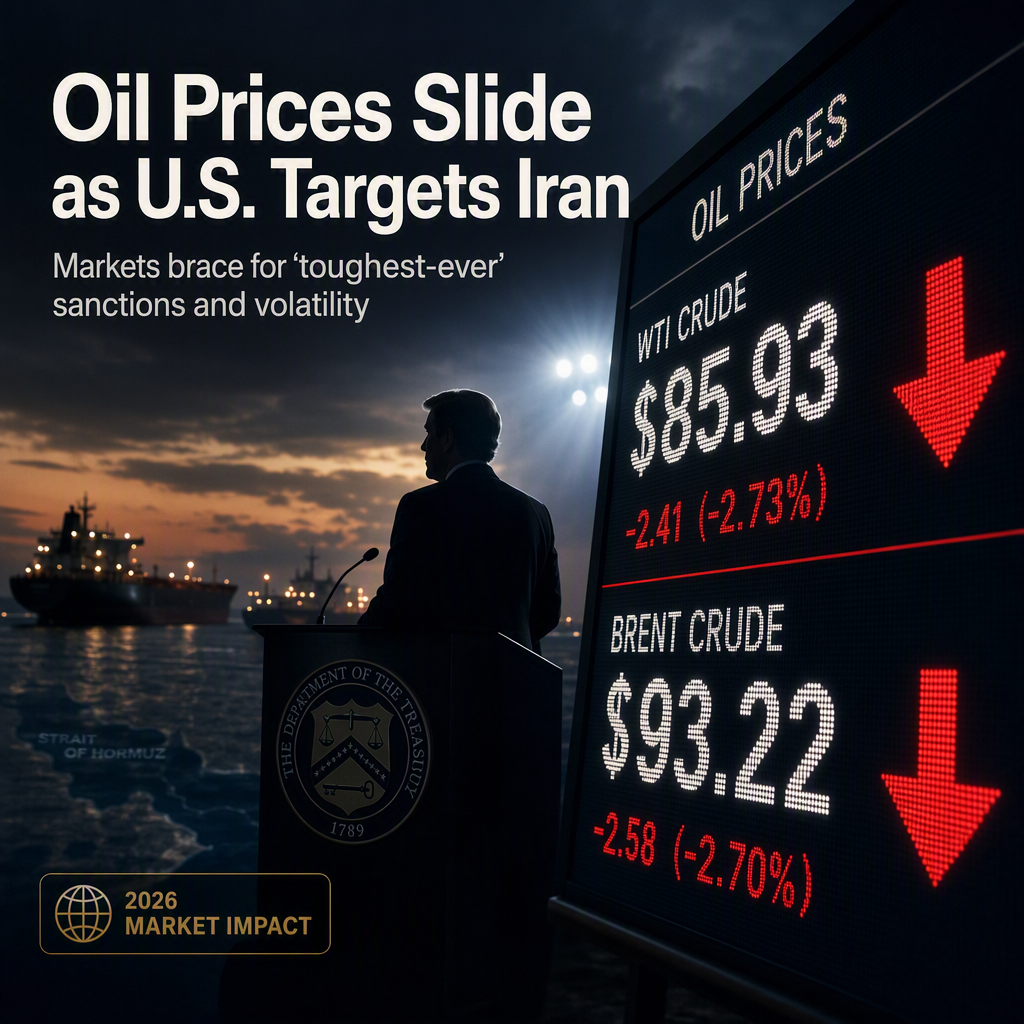 Oil Prices Slide as U.S. Prepares 'Toughest-Ever' Sanctions Against Iran
