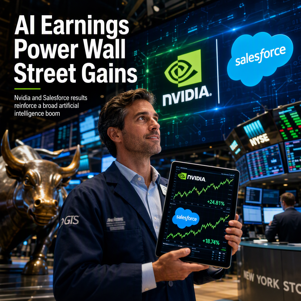 Nvidia and Salesforce Earnings Highlight Broad AI Boom, Powering Market Gains
