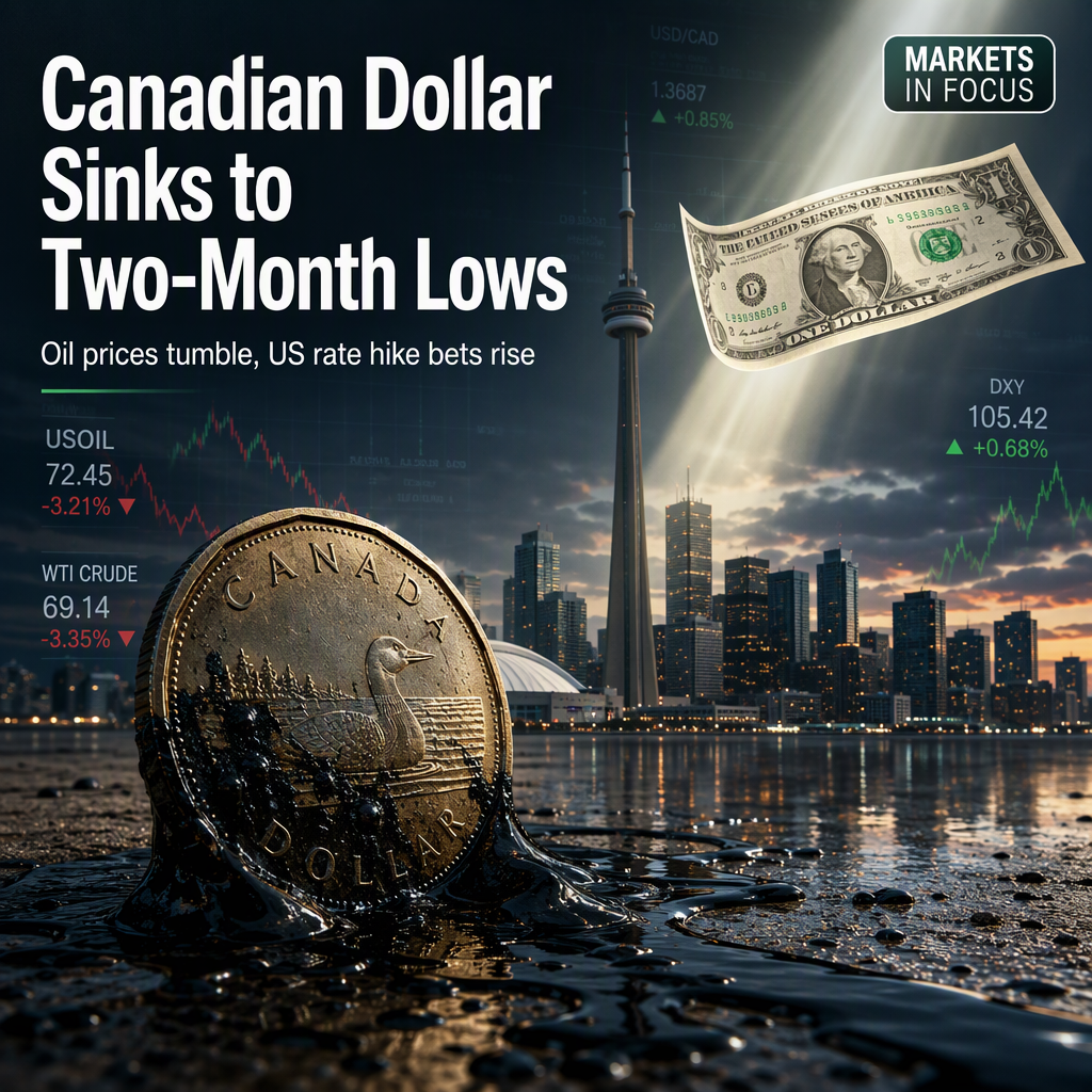 Canadian Dollar Hits Two-Month Lows as Oil Prices Slide and US Dollar Strengthens