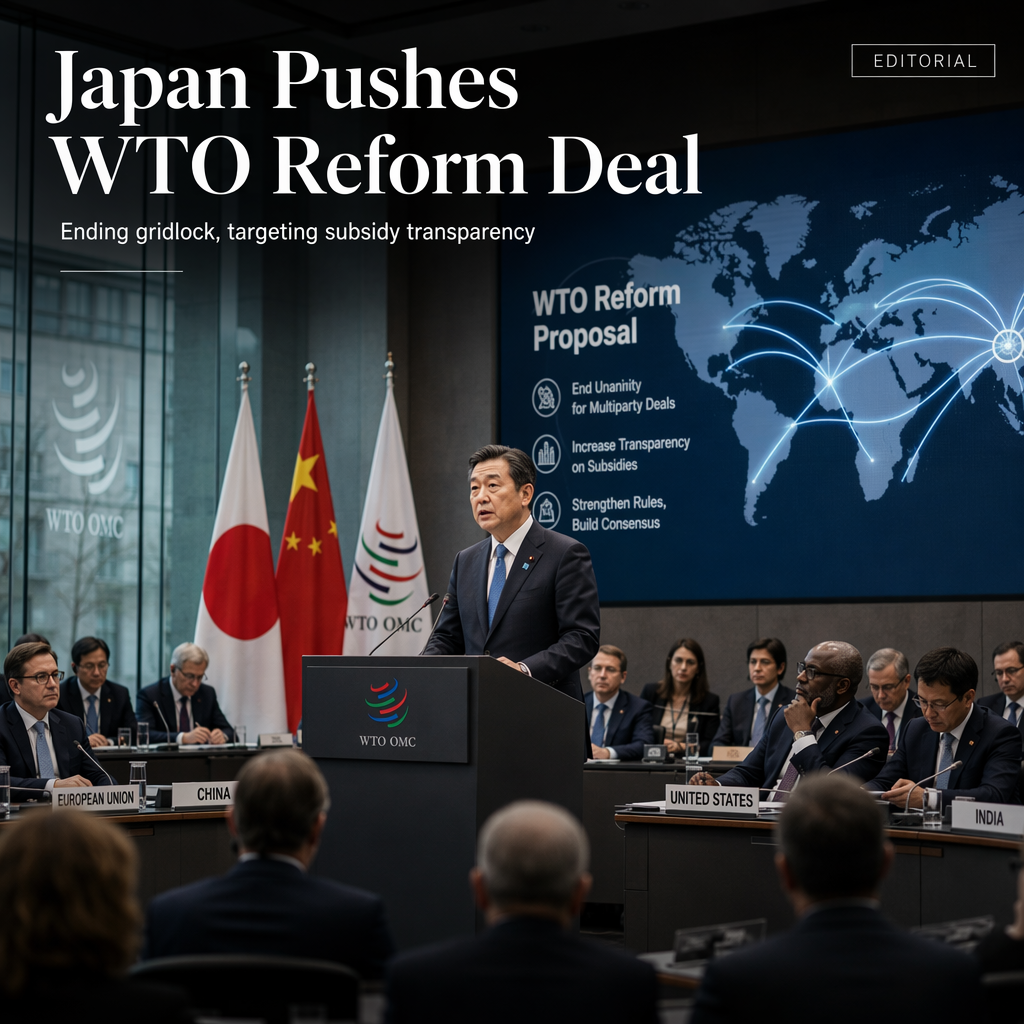 Japan Proposes WTO Reform to End Unanimity Rule for Multiparty Deals