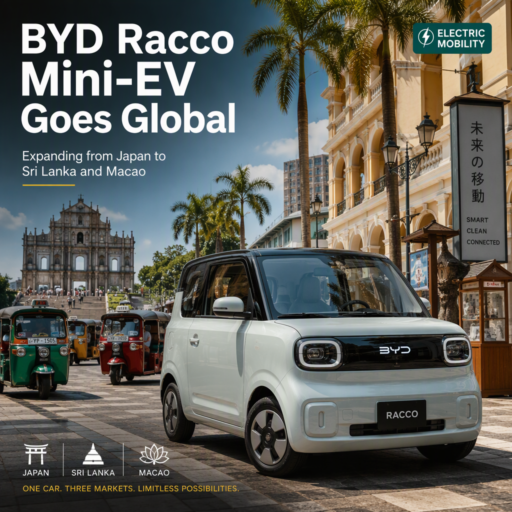 BYD Expands Racco Mini-EV Launch Beyond Japan to Sri Lanka and Macao
