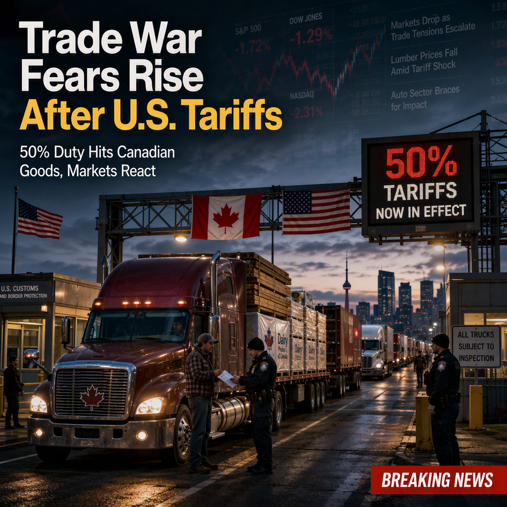 U.S. Imposes 50% Tariffs on Canadian Goods After Trade Talks Collapse, Sparking Trade War Concerns