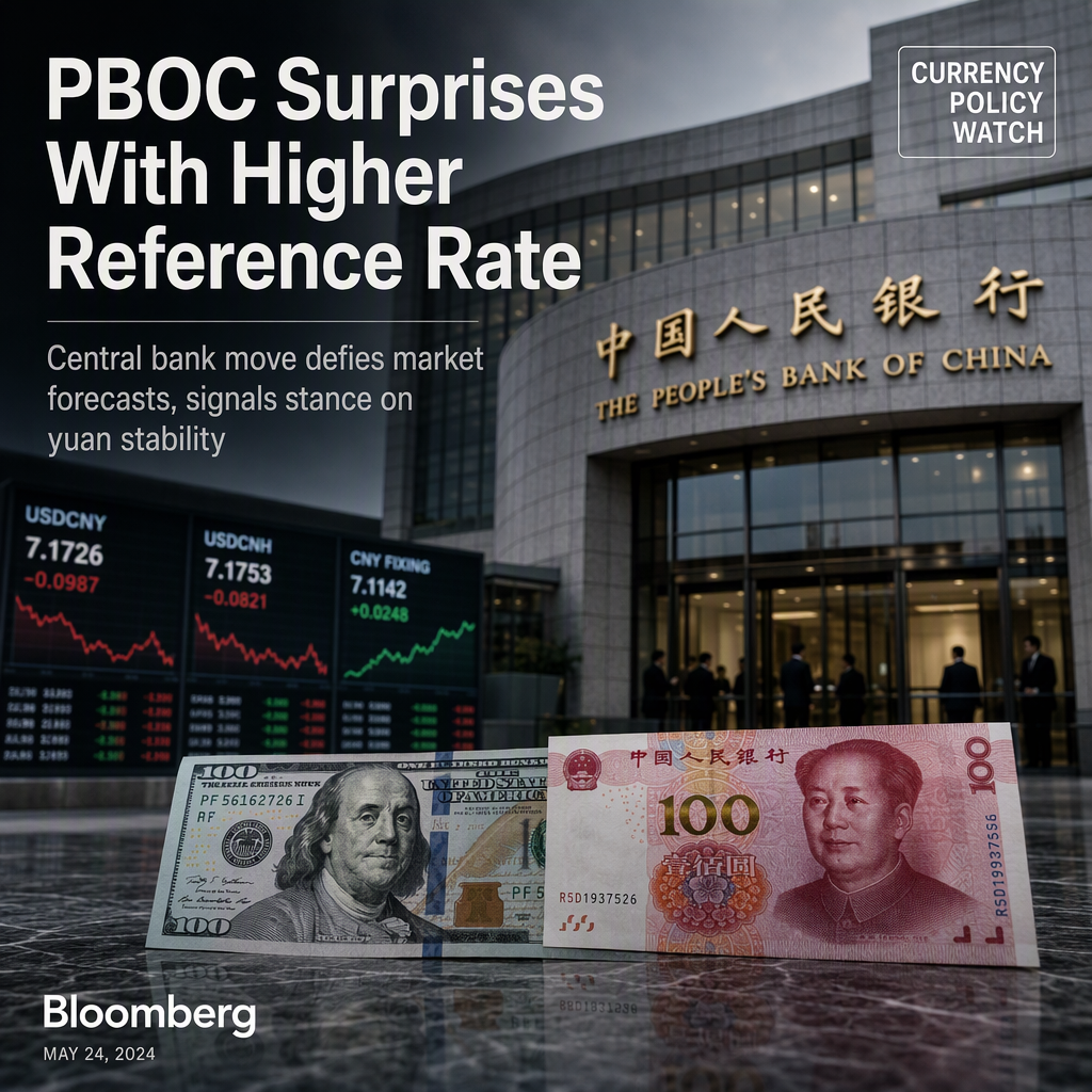 PBOC Sets USD/CNY Reference Rate Higher Amid Market Expectations