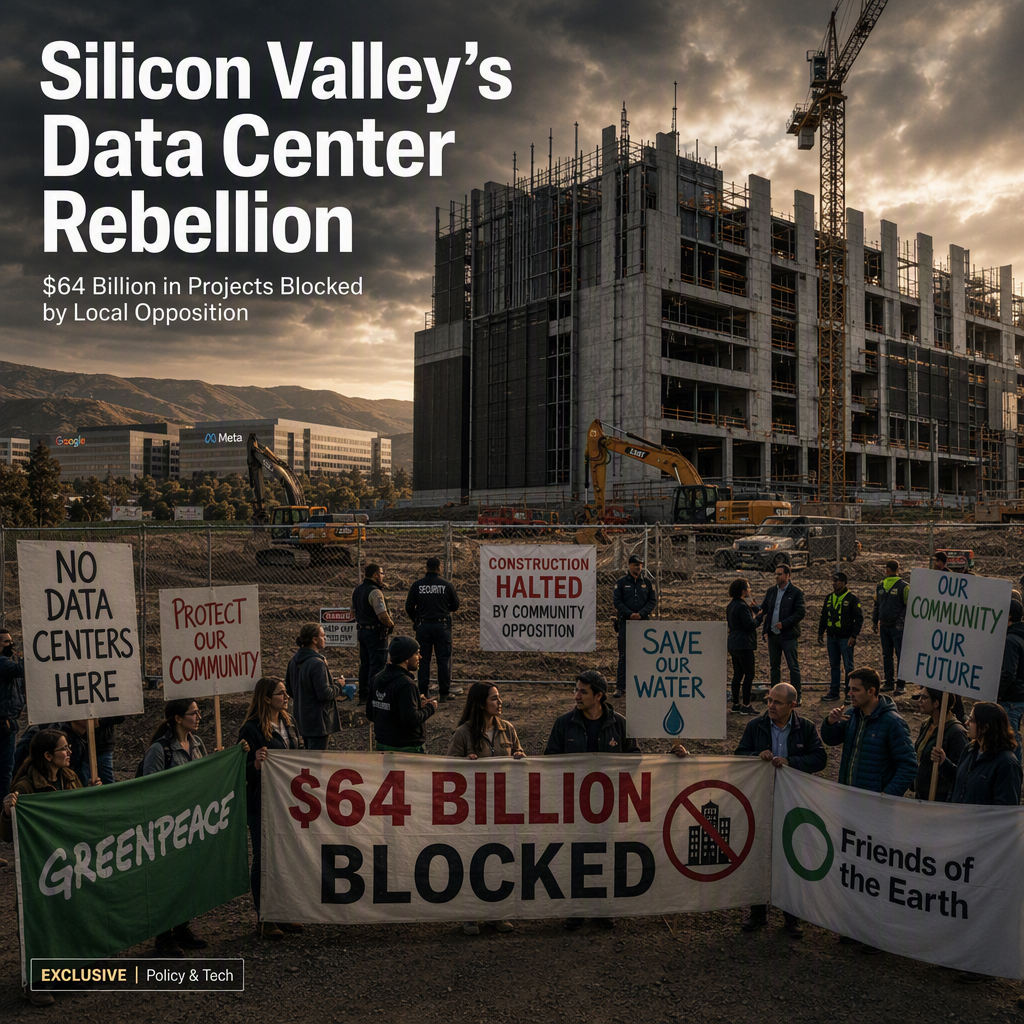 Silicon Valley Faces Major Setbacks as Local Opposition Blocks $64 Billion in Data Center Projects