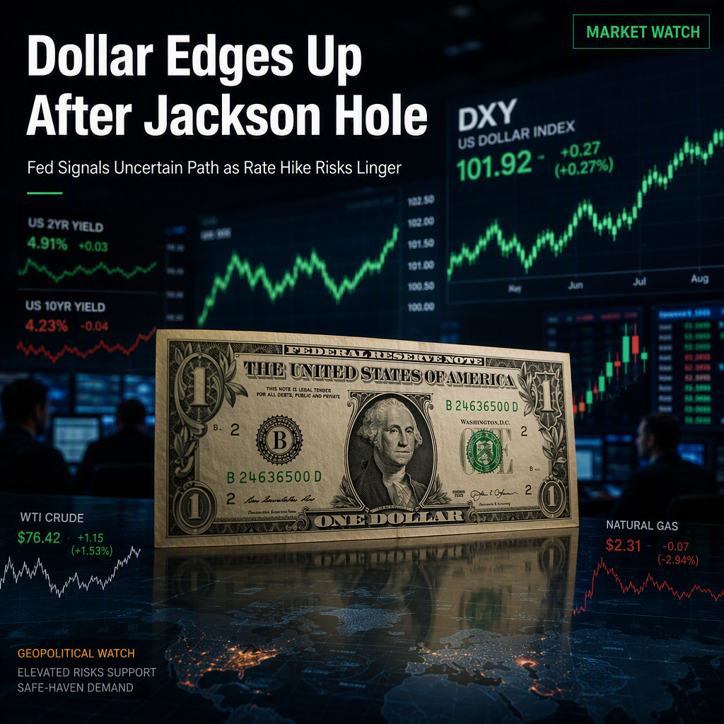 US Dollar Rises Modestly After Jackson Hole Speech as Rate Hike Risks Persist